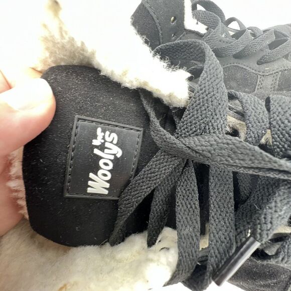 Wooly’s Sherpa Lined Mid Sneakers Black Size 41 Winter Boot 7.5/8 - Picture 4 of 6